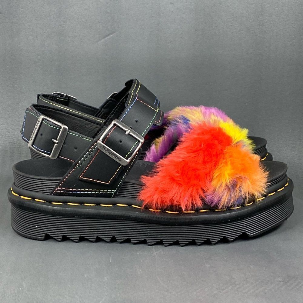 Dr. Martens Voss II Fluffy Sandal Multi Color Womens Size 6